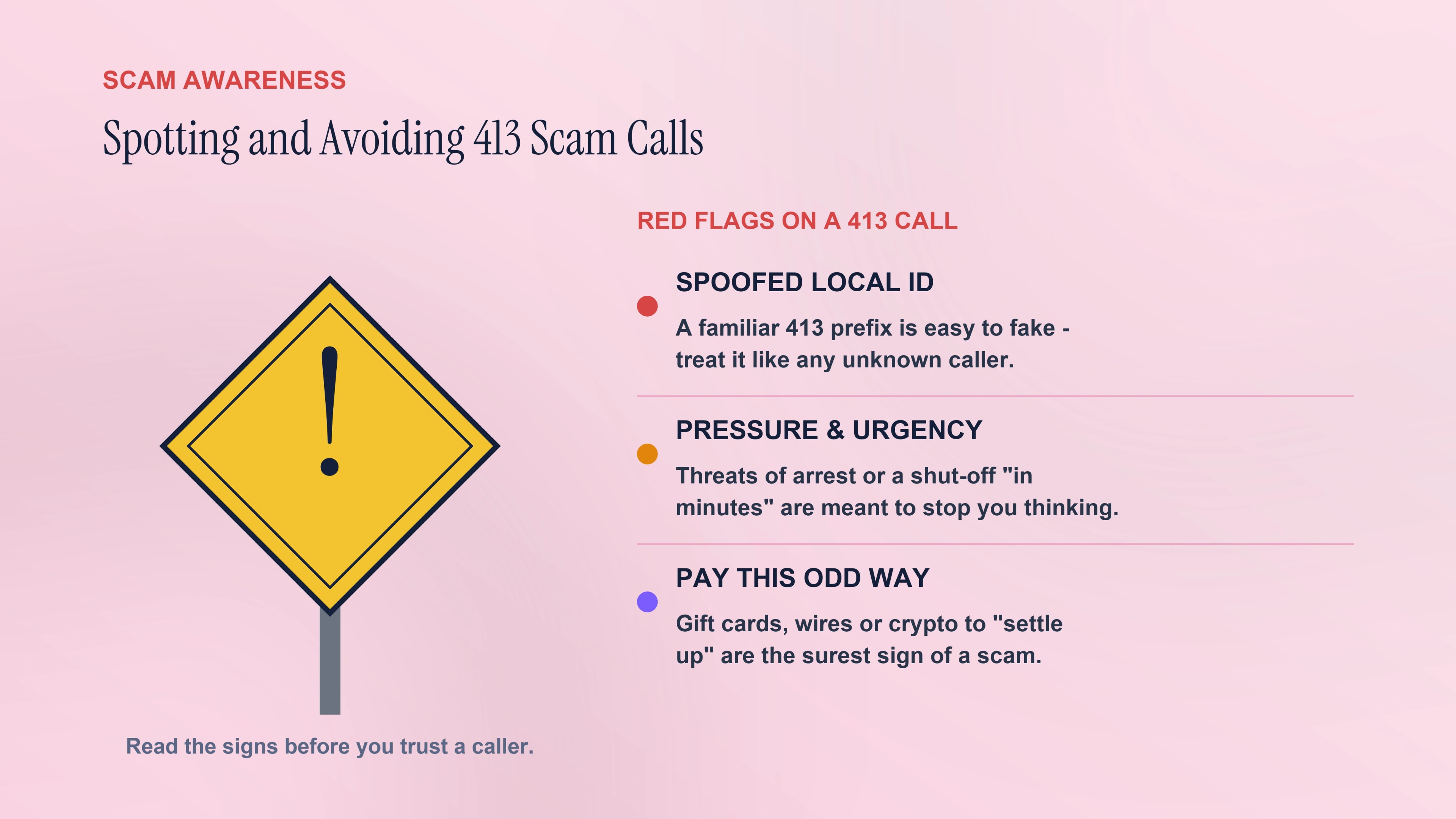 Spotting and avoiding 413 scam calls