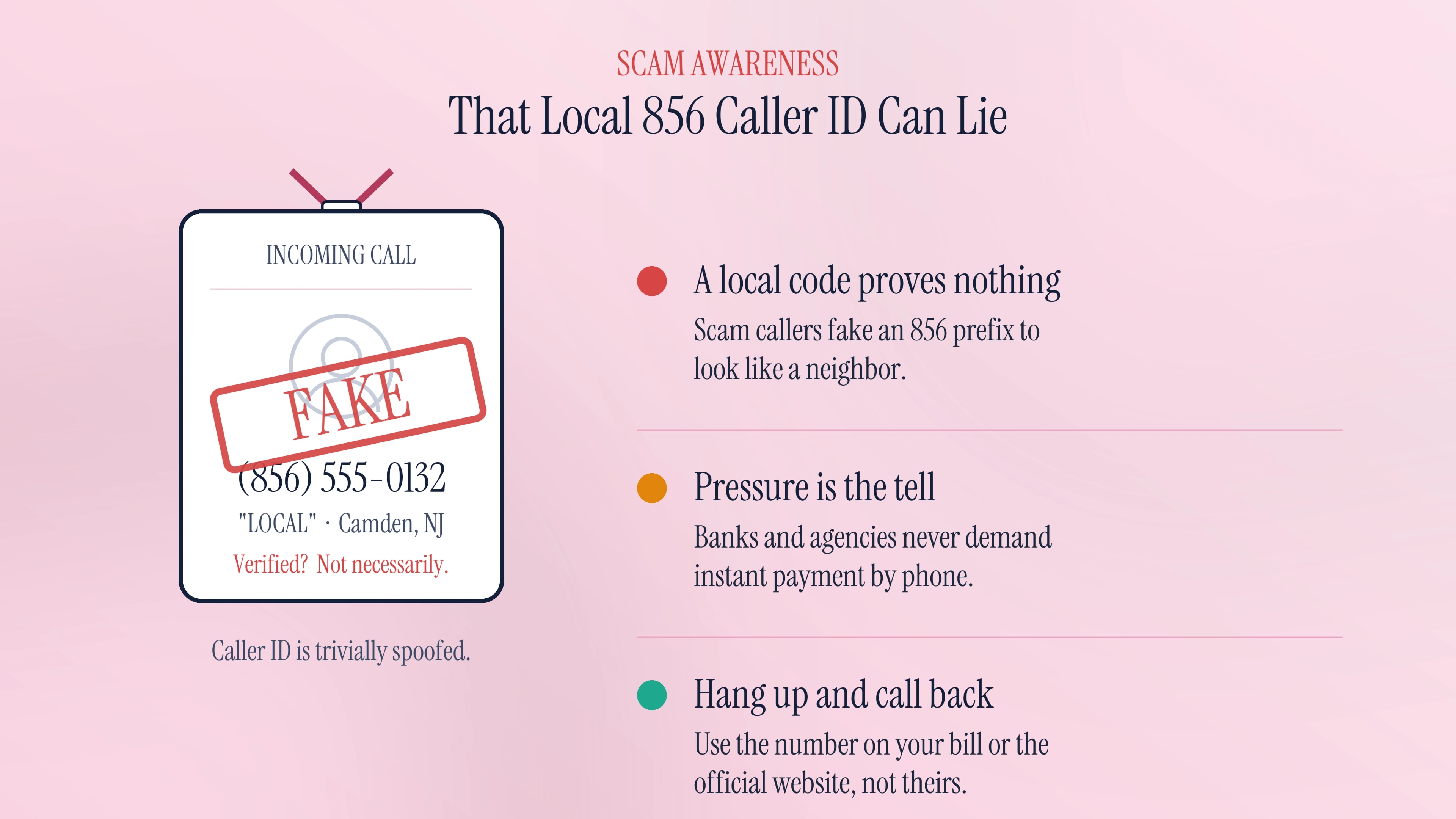Spotting and avoiding 856 scam calls